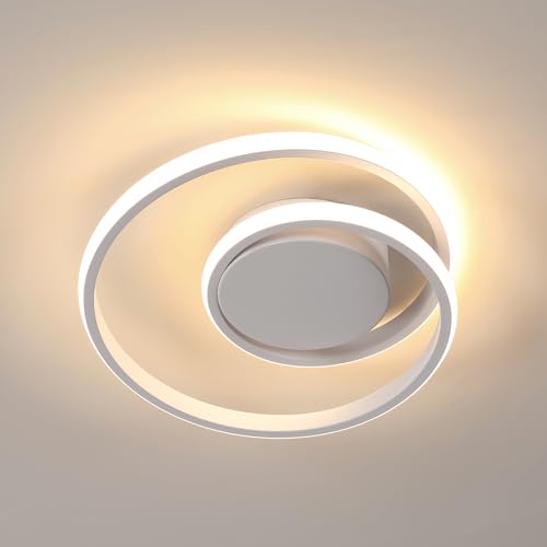 Riserva LED Deckenlampe, 30W 3375LM Modern Kreative LED Deckenleuchte Spiralform, Weiß Acryl Deckenlampen Warmweiß 3000K, Deckenbeleuchtung Lampen für Flur Küche Wohnzimmer Balkon, Durchmesser 30cm von Riserva