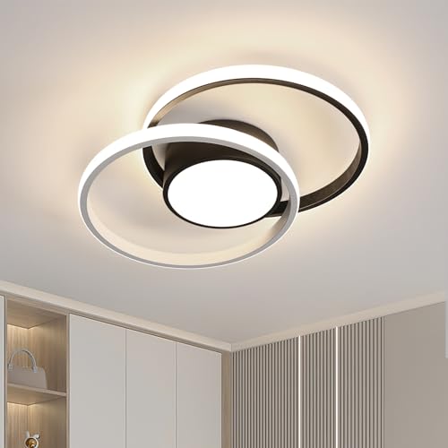 Riserva Plafonnier LED Moderne, 42W 4725LM Luminaire Plafonnier 4500K Lumière Naturelle, Lampe de Plafond Créatif Rond Intérieur pour Salon, Chambre, Couloir, Bureau, Porche, Noir von Riserva