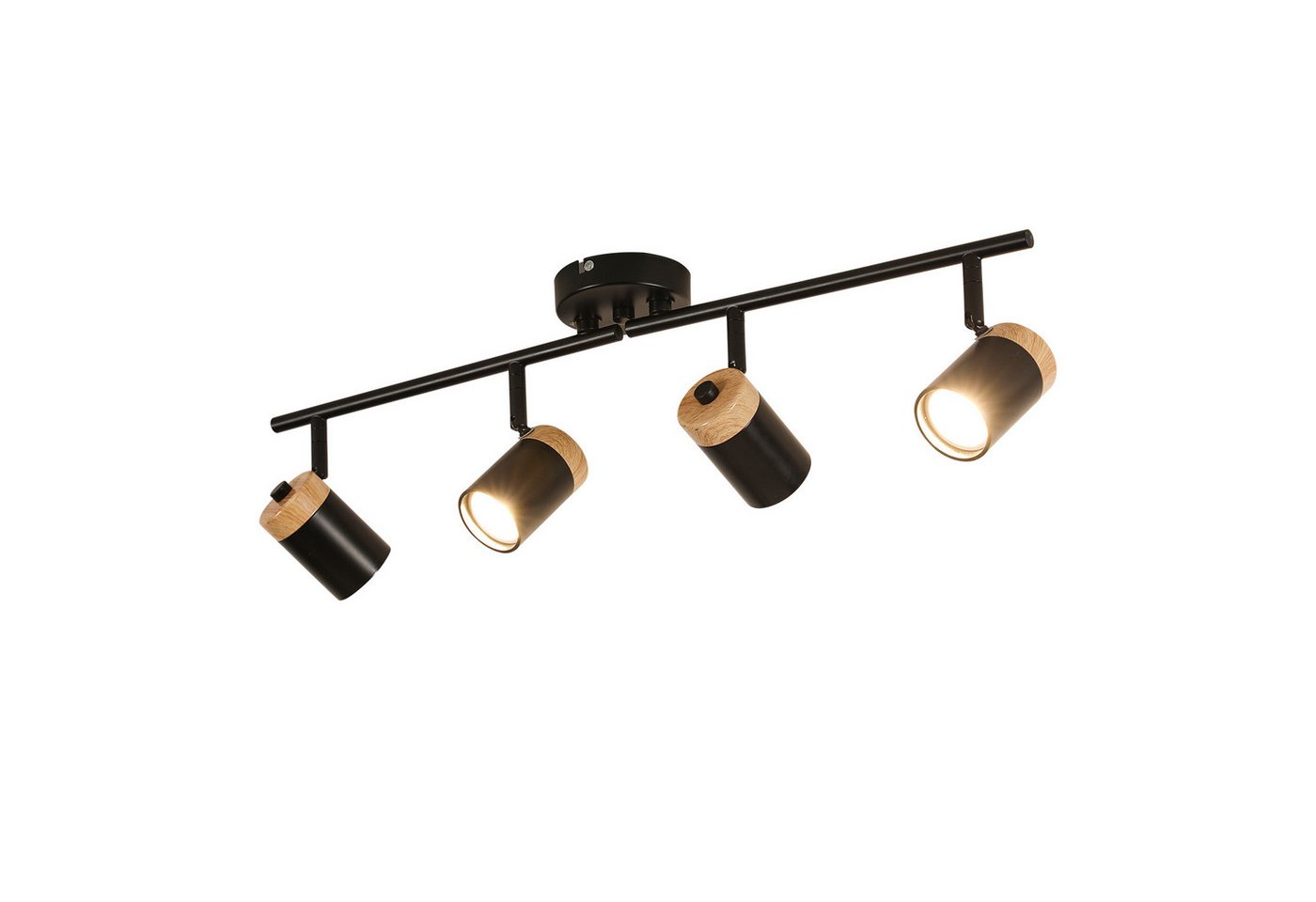 Riserva LED Deckenleuchte 4 flammiger Deckenstrahler, Deckenleuchte mit Holzmaserung, Drehbar Riserva LED Deckenleuchte 4 flammiger Deckenstrahler, Deckenleuchte mit Holzmaserung, Drehbar von Riserva