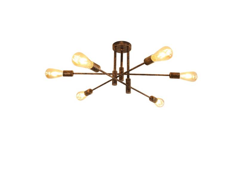 Riserva LED Deckenleuchte Kronleuchter,E27 Deckenleuchte,Kupferfarbe,6-flammig von Riserva