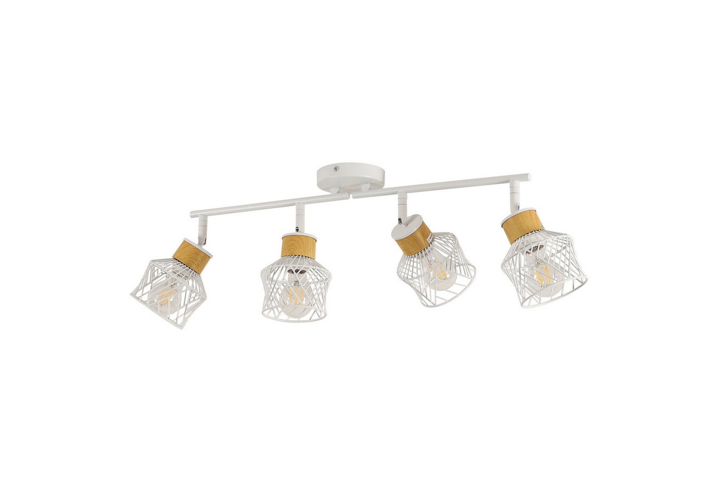 Riserva LED Deckenleuchte Vierflammige Dekoleuchte, Holzmaserung Deckenleuchte, Drehbar von Riserva