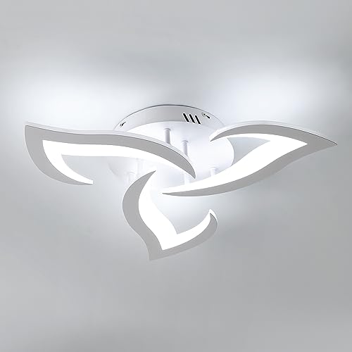 Riserva Moderne Led Deckenleuchte, 36W Kreative Blütenblätter Deckenleuchte Design, kühles weißes Licht 6500K Acryl-Deckenleuchte für Wohnzimmer Schlafzimmer Arbeitszimmer (58cm) von Riserva