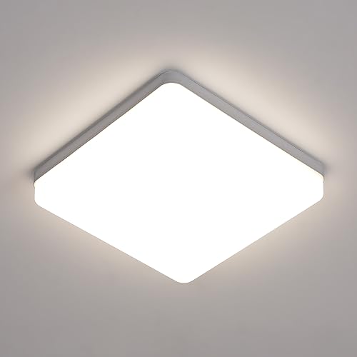 Riserva Quadratische LED Deckenleuchte, 36W Moderne 4500K Naturweiß LED Deckenleuchte, 23 CM IP44 Deckenleuchte Anwendbar in Badezimmer, Wohnzimmer, Küche, Schlafzimmer, Flur, Balkon, Garage von Riserva