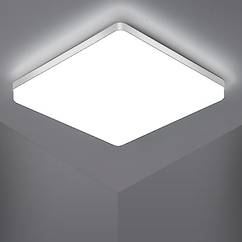 Riserva Quadratische LED Deckenleuchte 48W, LED Deckenlampe, IP44 6500K Kaltweiß LED-Deckenleuchte, Deckenleuchte Anwendbar in Badezimmer, Wohnzimmer, Küche, Schlafzimmer, Flur, Balkon, Garage, 30 CM von Riserva