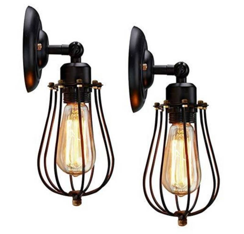 Riserva Wandleuchte Amerikanische Retro Wandlampe,schwarze Wandlampe,E27,für Flure,Gänge von Riserva