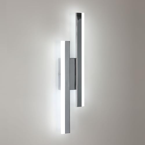Riserva Wandleuchte Innen LED, 16W 1800LM Wandlampe Modern Lange Parallele, Dekorative Wandleuchte Chrom Innen Für Schlafzimmer, Wohnzimmer, Korridor, Treppenhaus, 6500K Kaltweiß von Riserva