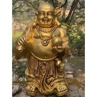 Lachender Buddha 46 cm Statue Skulptur Idole Für Wohnzimmer Dekorative Geschenke Artikel Weihnachtsdekoration Haus - Und Weihnachtsgeschenke von RishikeshHandicraft
