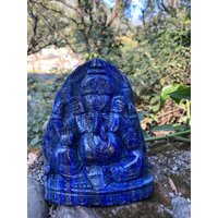 Lapis Lazuli Ganesha Statue, Handgeschnitzte Schnitzerei, Elefantengott Figur, Elefantenstatue, Home Decor Geschenk, Kristalle von RishikeshHandicraft