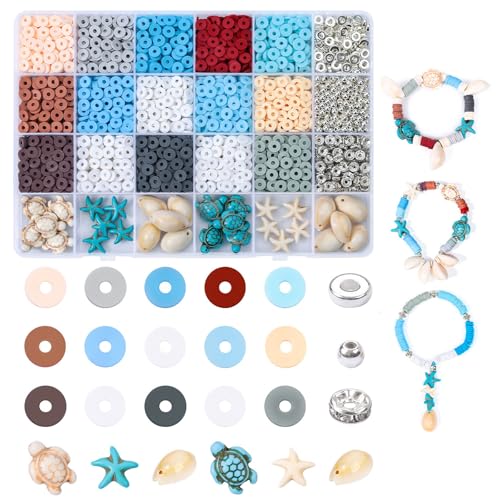 Risipu 24 Grids Perlen für Armbänder Kit Ocean Beach Style Armbänder Selber Machen DIY Perlenset Risipu 24 Grids Perlen für Armbänder Kit Ocean Beach Style Armbänder Selber Machen DIY Perlenset von Risipu