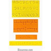 Signaturschriftart Alphabete Set Buchstaben Cookie Stempel Zahlen Symbole Dual Halter von RissaRoseAU