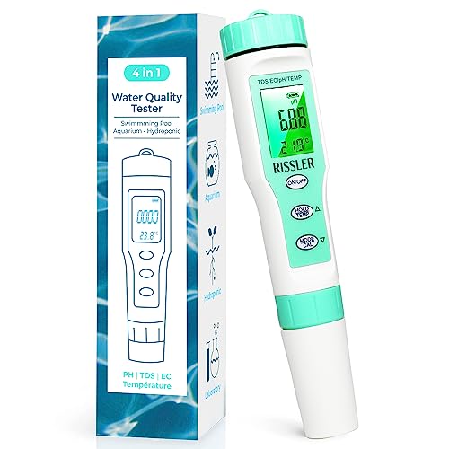 PH Tester Pool: Präzises 4-in-1 PH Messgerät - TDS, EC, Temperatur - Ideal für Pools, Trinkwasser, Aquarien - Überlegene Genauigkeit und Zuverlässigkeit PH Tester Pool: Präzises 4-in-1 PH Messgerät - TDS, EC, Temperatur - Ideal für Pools, Trinkwasser, Aquarien - Überlegene Genauigkeit und Zuverlässigkeit von Rissler