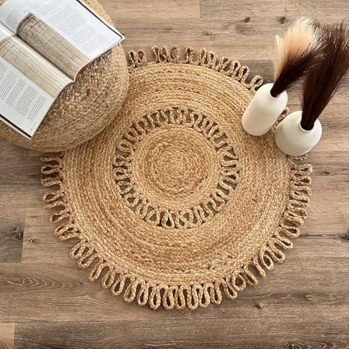 Rita Rugs Home Atlas Runder Teppich, 100% natürliche Jute, künstlerische handgewebte runde Teppiche für Küche, Wohnzimmer, Schlafzimmer, Badezimmer, Bauernhaus – 360 cm rund, 360 cm x 360 cm Rita Rugs Home Atlas Runder Teppich, 100% natürliche Jute, künstlerische handgewebte runde Teppiche für Küche, Wohnzimmer, Schlafzimmer, Badezimmer, Bauernhaus – 360 cm rund, 360 cm x 360 cm von Rita Rugs Home