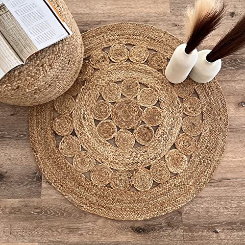 Rita Rugs Home Maya Runder Teppich, 100% natürliche Jute, künstlerische handgewebte runde Teppiche für Küche, Wohnzimmer, Schlafzimmer, Badezimmer, Bauernhaus – 360 cm rund, 360 cm x 360 cm Rita Rugs Home Maya Runder Teppich, 100% natürliche Jute, künstlerische handgewebte runde Teppiche für Küche, Wohnzimmer, Schlafzimmer, Badezimmer, Bauernhaus – 360 cm rund, 360 cm x 360 cm von Rita Rugs Home