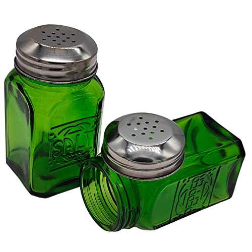 Kerixi Salz- und Pfefferstreuer, Retro, Glas, Grün Kerixi Salz- und Pfefferstreuer, Retro, Glas, Grün von Ritadeshop