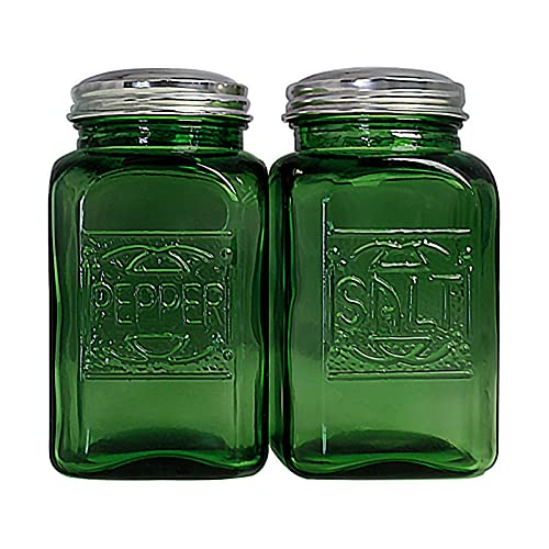 Ritadeshop Depression Style Salz- und Pfefferstreuer aus Glas, Grün von Ritadeshop