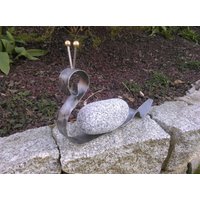 steinschnecke Dekoschnecke Aus Edelstahl Und Granitstein 45 cm steinschnecke Dekoschnecke Aus Edelstahl Und Granitstein 45 cm von RitchiDesignShop