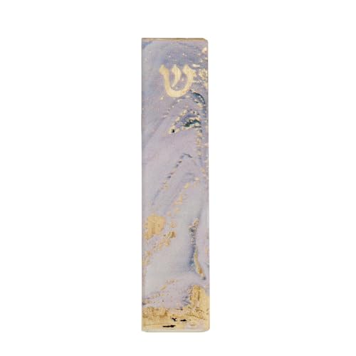 Rite Lite Fliederfarbene Marmor-Glas-Mesusa, handgefertigt mit goldenen Akzenten, luxuriöses Design, Heimdekoration, einfaches Montageband zum Aufhängen an Tür oder Wand, inspirierende Kunst für Ihren von Rite Lite