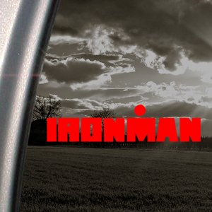 Aufkleber mit Ironman-Logo, für Auto, LKW, Stoßstange, Fenster, Rot von Ritrama