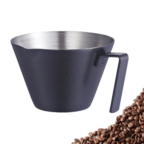 100ML Espresso Messbecher, Kaffee-Messbecher Edelstahl, 304 Edelstahl Espressotassen, Espressotassen mit Griff für Zuhause, Büro und Café (Schwarz) von Ritte