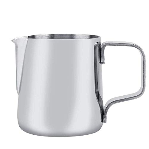 Milchkännchen, Milk Pitcher 100ml Milchkanne Aus Edelstahl, Milch Aufschäumkrug Edelstahl Milch Aufschäumen Tasse Kaffee Milchaufschäumer und Latte für Cappuccino und Latté (Silber) von Ritte