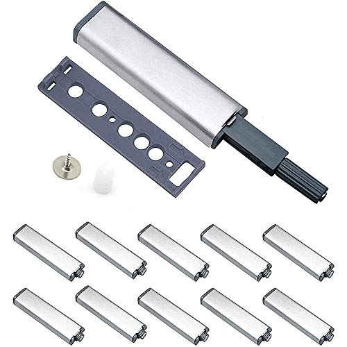 Türdämpfer, 10 Stück Möbeltürdämpfer Edelstahl Touch Latch Schließen Damper Buffer für Schranktüren Case Drawer Scharnier Push to Open System mit magnetischer Zuhaltung Türschnapper von Ritte