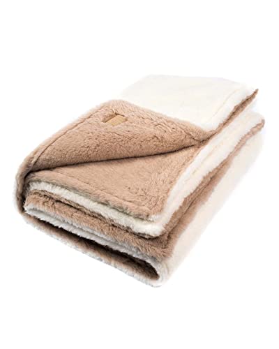 Ritter Decken La Paz Alpakadecke 140 x 200 cm - Creme-Kamel - Hochwertige Decke mit Fell-Charakter aus Alpakahaar - Weiche Naturhaardecke - Made in Germany von Ritter Decken