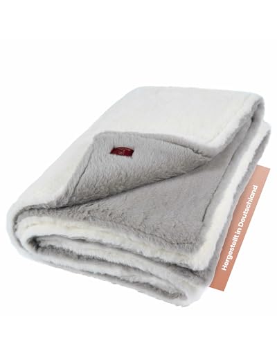 Ritter Decken La Paz Alpakadecke 140 x 200 cm - Grau-Weiß - Hochwertige Decke mit Fell-Charakter aus Alpakahaar - Weiche Naturhaardecke - Made in Germany von Ritter Decken