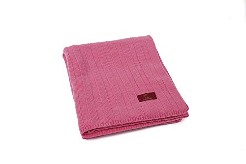 Ritter Decken Strickdecke Estoril aus 100% mulesingfreie Wolle (weich) in 150 x 200 cm (pink) Weiche und warme Wolldecke. Geeignet als hochwertige Kuscheldecke und Tagesdecke. von Ritter Decken