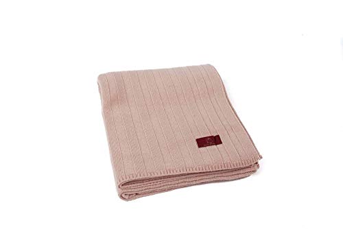 Ritter Decken Strickdecke Estoril aus 100% mulesingfreie Wolle (weich) in 150 x 200 cm (rosa) Weiche und warme Wolldecke. Geeignet als hochwertige Kuscheldecke und Tagesdecke. von Ritter Decken