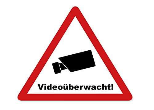 Premium Videoüberwacht Aufkleber Alarmgesichert Alarmanlage Schild Hinweis Witterungs- und UV-Beständig von Ritter Mediendesign