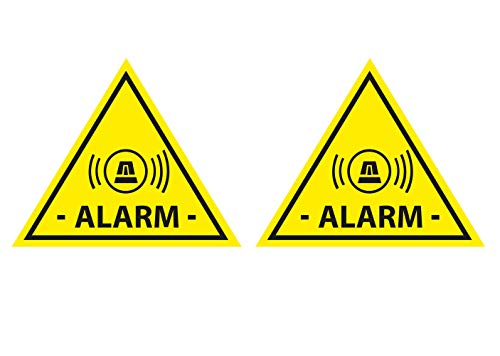 Aufkleber Alarm Alarmgesichert Alarmanlage Hinweis Schild Gelb Dreieck Witterungs- und UV-Beständig (2) von Ritter Mediendesign