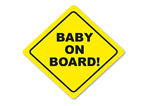 Aufkleber Baby on Board Warnschild Autoaufkleber gelb Waschstrassenfest UV-Beständig von Ritter Mediendesign