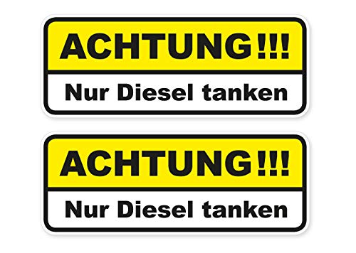 Aufkleber Nur Diesel tanken Schild Sticker Warnhinweis Autoaufkleber Waschanlagenfest Witterungs- und UV-beständig von Ritter Mediendesign