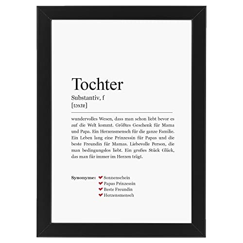 Ritter Mediendesign Bild Tochter Kunstdruck im Rahmen schwarz Wandbild Holzrahmen Definition Synonym Deko Art Druck Poster Geschenkidee Din A4 von Ritter Mediendesign