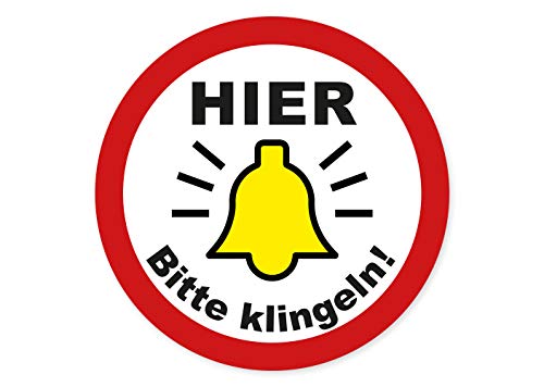 Bitte hier klingeln Aufkleber Klingel Schild Sticker Tür Hinweis Eingang Türen Wetterfest Ritter Mediendesign von Ritter Mediendesign