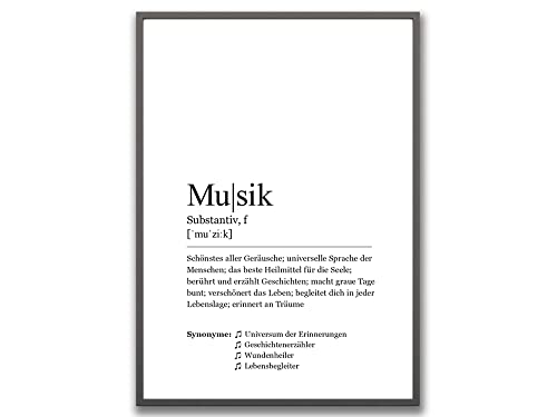 Ritter Mediendesign Musik Premium Kunstdruck Wörterbuch Bild Din A4 Wandbild Druck Poster Fine Art Deko Geschenkidee von Ritter Mediendesign