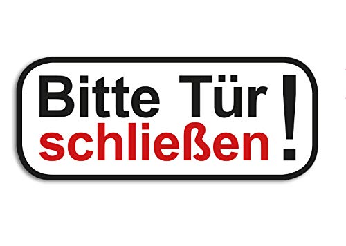 Premium Aufkleber Bitte Tür schließen Hinweis Rund Witterungs- und UV-Beständig von Ritter Mediendesign