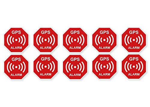 Premium Aufkleber GPS Alarm Sicherheit Hinweis Warnung Schild Rot Wetterfest UV-Beständig (10) von Ritter Mediendesign
