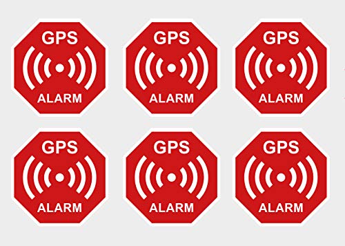 Premium Aufkleber GPS Alarm Sicherheit Hinweis Warnung Schild Rot Wetterfest UV-Beständig (6) von Ritter Mediendesign