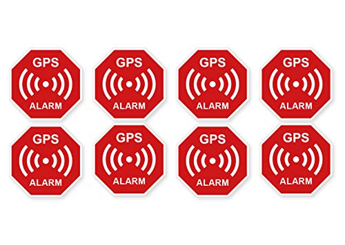 Premium Aufkleber GPS Alarm Sicherheit Hinweis Warnung Schild Rot Wetterfest UV-Beständig (8) von Ritter Mediendesign