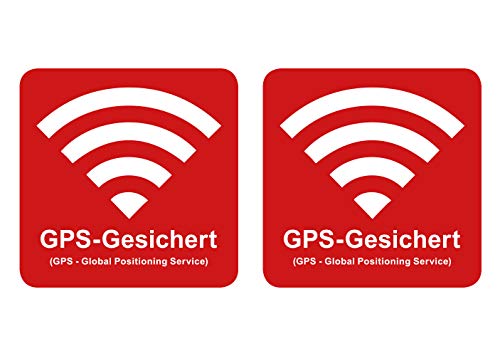 Premium Aufkleber GPS-gesichert 5 x 5 cm Alarm Sicherung Hinweis Schild Rot Witterungs- und UV-Beständig (2) von Ritter Mediendesign