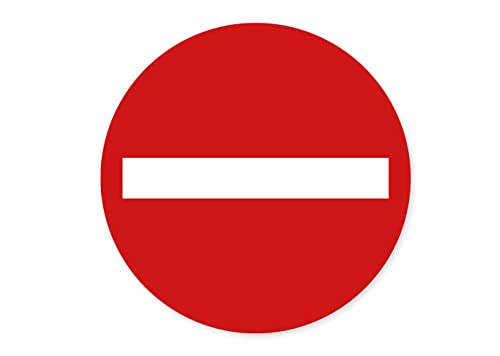 Ritter Mediendesign Aufkleber Einbahnstrasse Tür-Schild Sticker Warnschild Rot Witterungsbeständig Rund Witterungs- und UV-Beständig, 10 cm x 10 cm von Ritter Mediendesign