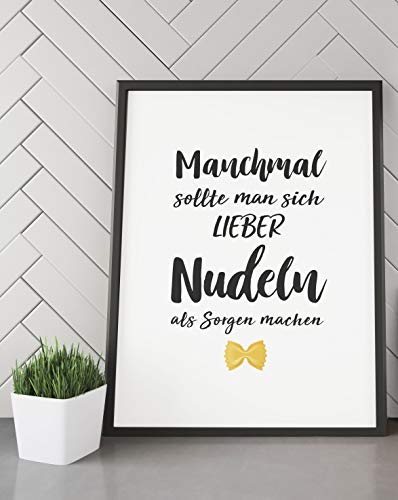 Ritter Mediendesign Bild Fine Art Kunstdruck Poster Druck Deko Geschenkidee Nudeln Kochen (Din A4) von Ritter Mediendesign