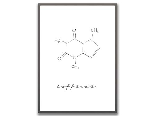 Ritter Mediendesign Bild Kaffee Kunstdruck Koffein Molekül Grafik Poster Druck Deko Geschenkidee Coffeine (Din A4) von Ritter Mediendesign