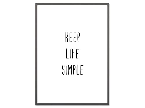 Ritter Mediendesign Bild Keep Life Simple Kunstdruck Typografie Poster Print Deko Geschenkidee Dekoration Din A4 von Ritter Mediendesign