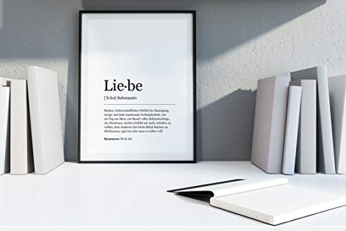 Ritter Mediendesign Bild Kunstdruck Liebe Wort Grammatik Substantiv Poster Druck Deko Geschenkidee (Din A4) von Ritter Mediendesign