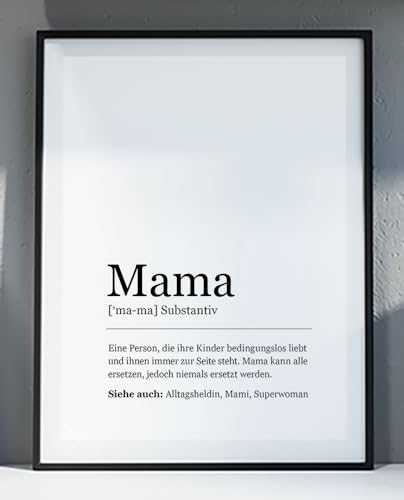Ritter Mediendesign Bild Kunstdruck Mama Wort Synonym Wörterbuch Print Poster Druck Deko Geschenkidee Muttertag Din A4 von Ritter Mediendesign