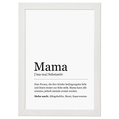 Ritter Mediendesign Bild Kunstdruck im Rahmen Worterklärung Definition Synonym Poster Druck Deko Geschenkidee Din A4 (Definition: Mama, Din A4) von Ritter Mediendesign