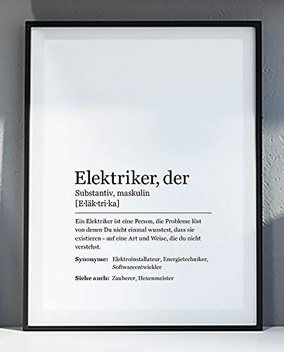Ritter Mediendesign Elektriker Bild Din A4 Premium Kunstdruck Wandbild Beruf Druck Poster Fine Art Deko Geschenkidee von Ritter Mediendesign