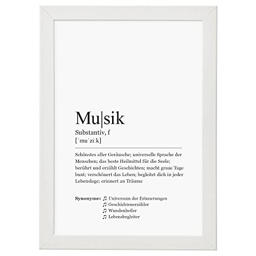 Ritter Mediendesign Musik Bild Kunstdruck im Rahmen Worterklärung Definition Synonym Poster Druck Deko Geschenkidee Din A4 von Ritter Mediendesign